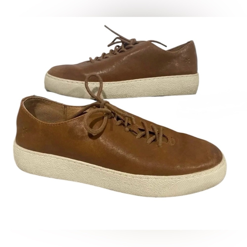 Frye Rose Leather Sneakers Webster Low Lace Women's Cognac Sneakers Size 6.5